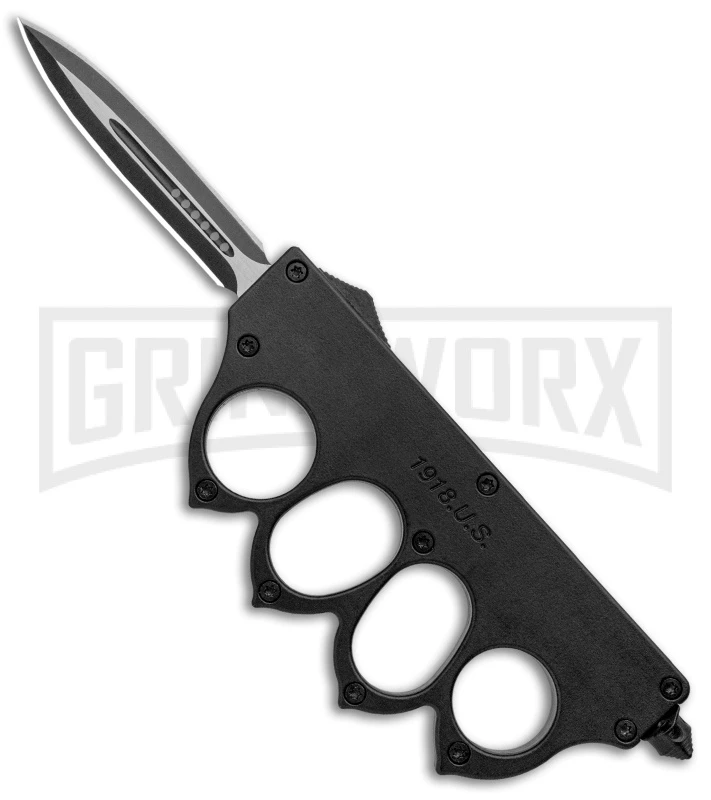 Atomic 1918 Black OTF Automatic Knuckle Knife - Dagger Two-Tone 3 Atomic 1918 Black OTF Automatic Knuckle Knife - Dagger Two-Tone