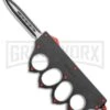 Atomic 1918 Black And Red OTF Automatic Knuckle Knife - Dagger Two-Tone Plain -Grindworx 1918 Black and Red OTF Auto Red Dagger TT GX 35753 jr large