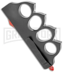 Atomic 1918 Black And Red OTF Automatic Knuckle Knife - Dagger Two-Tone Plain -Grindworx 1918 Black and Red OTF Auto Red Dagger TT GX 35753 jr side large