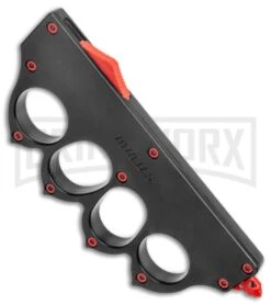 Grindworx -Grindworx 1918 OTF Auto Knuckle Knife Black Dagger Red TT GX 36509 jr spine large