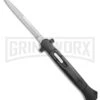 Mago 13" Black D/A OTF Automatic Knife Italian Stiletto - Satin Plain Bayo -Grindworx AKC 13in D Action Stiletto Black OTF Satin Bayo BHQ 149612 jr large