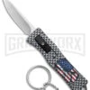 American Flag Mini Dog Tag Gray Carbon Fiber D/A OTF Auto Knife -Satin Plain 1 American Flag Mini Dog Tag Gray Carbon Fiber D/A OTF Auto Knife -Satin Plain -Grindworx American Flag Mini Dog Tag CF DA Auto Satin BHQ 175038 jr large