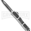 Atomic Slim Dagger Silver OTF Automatic Knife - Two Tone Plain -Grindworx Atomic Dagger Silver OTF Auto TT GX 35019 jr large