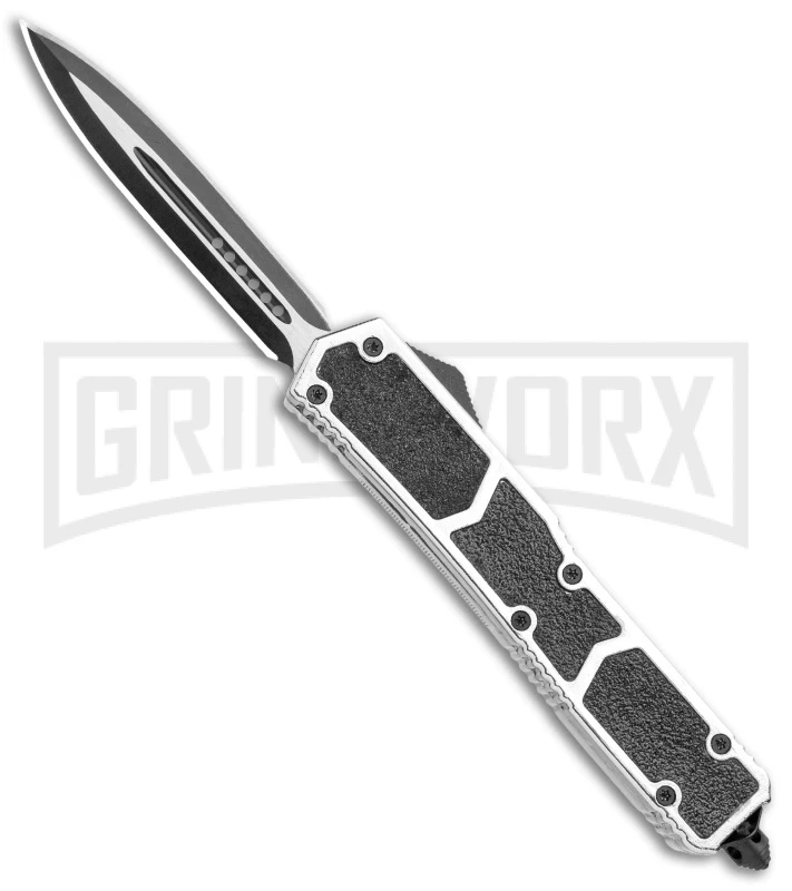 Atomic Slim Dagger Silver OTF Automatic Knife - Two Tone Plain 3 Atomic Slim Dagger Silver OTF Automatic Knife - Two Tone Plain