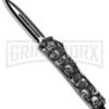 Atomic Slim Dagger White Skull OTF Automatic Knife - Two Tone Plain -Grindworx Atomic Dagger White Skull OTF Auto TT Plain GX 33415 jr large