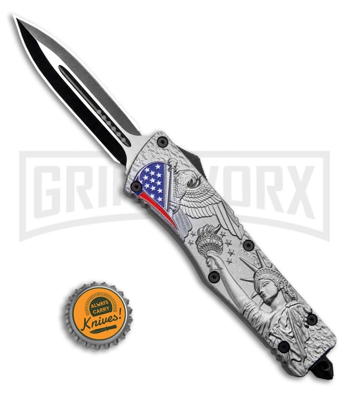 Atomic Defender Large OTF Automatic Knife American Liberty - Two Tone Dagger 6 Atomic Defender Large OTF Automatic Knife American Liberty - Two Tone Dagger - Image 4
