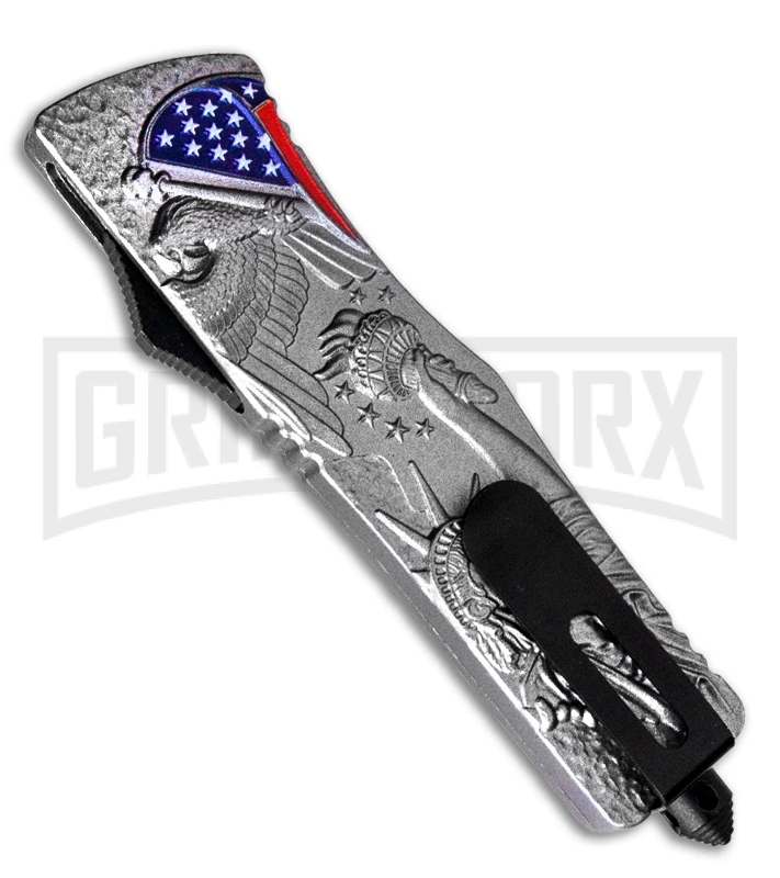 Atomic Defender Large OTF Automatic Knife American Liberty - Two Tone Dagger 5 Atomic Defender Large OTF Automatic Knife American Liberty - Two Tone Dagger - Image 3