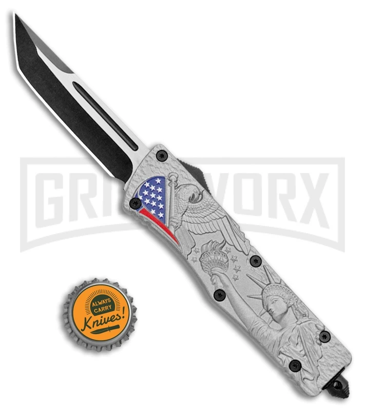 Atomic Defender Large OTF Automatic Knife American Liberty - Two Tone Tanto 7 Atomic Defender Large OTF Automatic Knife American Liberty - Two Tone Tanto - Image 5