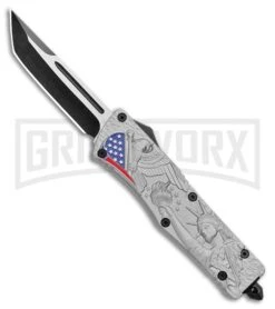 Atomic Defender Large OTF Automatic Knife American Liberty - Two Tone Tanto