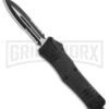 Atomic Defender Large OTF Automatic Knife Black - Serr Two Tone Dagger -Grindworx Atomic Defender Dagger Black OTF Auto TT Serr GX 19059 jr large