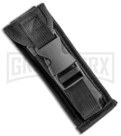 Atomic Defender Large OTF Automatic Knife Black - Serr Two Tone Dagger -Grindworx Atomic Defender Dagger Black OTF Auto TT Serr GX 19059 jr sheath large