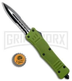 Atomic Defender Large OTF Automatic Knife OD Green - Serr Two Tone Dagger 9 Atomic Defender Large OTF Automatic Knife OD Green - Serr Two Tone Dagger -Grindworx Atomic Defender Dagger OD Green OTF Black Serr DFODDS BP 22455 jr bottlecap large