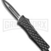 Atomic Defender Large OTF Automatic Knife Black Checkered - Two Tone Dagger -Grindworx Atomic Defender Large OTF Auto Black Checkered TT Dagger GX 38923 jr large