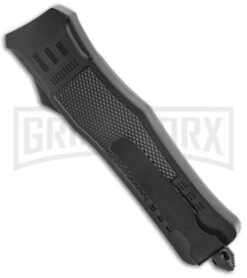 Atomic Defender Large OTF Automatic Knife Black - Damascus Dagger -Grindworx Atomic Defender Large OTF Auto Black Damascus Dagger GX 37321 jr side large