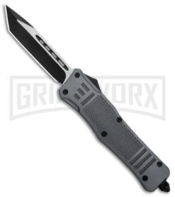 Atomic Defender Large OTF Automatic Knife Gray - Two Tone Tanto