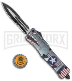 Atomic Defender Large OTF Blue Warhawk Automatic Dagger Knife - Double Serr 11 Atomic Defender Large OTF Blue Warhawk Automatic Dagger Knife - Double Serr -Grindworx Atomic Defender Large OTF Auto Blue Warhawk Serr TT Dagger GX 38792 jr bottlecap large