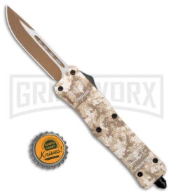 Atomic Defender Large OTF Automatic Knife Tan Digi Camo - Two Tone Drop Point -Grindworx Atomic Defender Large OTF Auto Digi Camo TT DP BHQ 178779 jr bottlecap large
