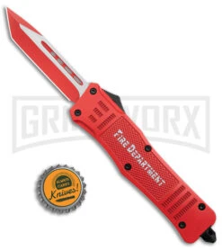 Atomic Defender Large Red OTF Automatic Knife Fire Dept. - Tanto Red Two Tone 9 Atomic Defender Large Red OTF Automatic Knife Fire Dept. - Tanto Red Two Tone -Grindworx Atomic Defender Large OTF Auto Red Fire Department Red TT Tanto GX 39326 jr bottlecap large