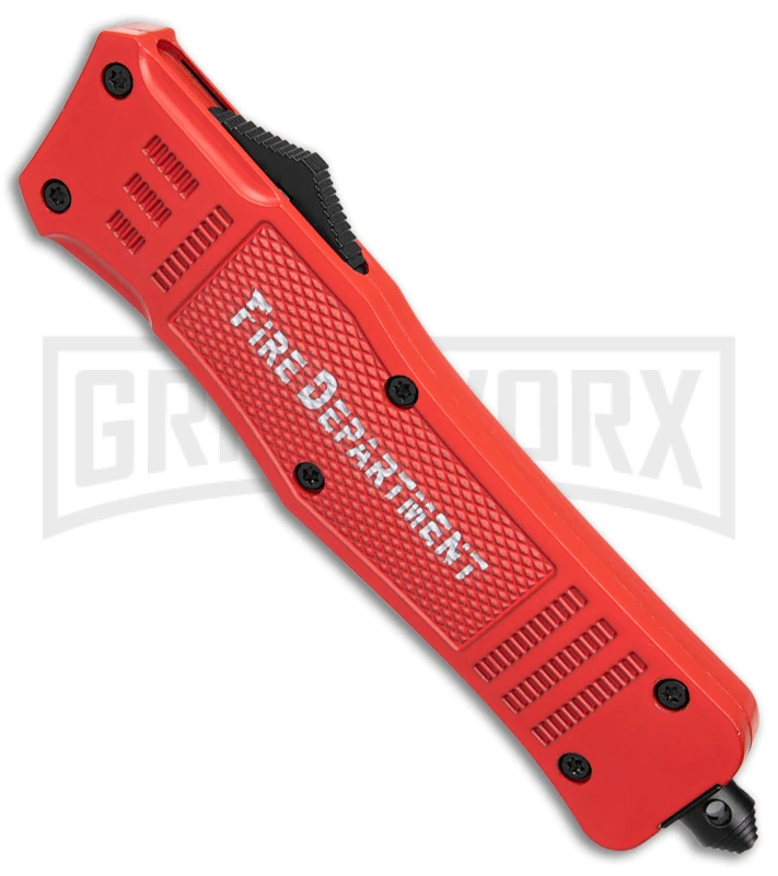 Atomic Defender Large Red OTF Automatic Knife Fire Dept. - Tanto Red Two Tone 4 Atomic Defender Large Red OTF Automatic Knife Fire Dept. - Tanto Red Two Tone - Image 2