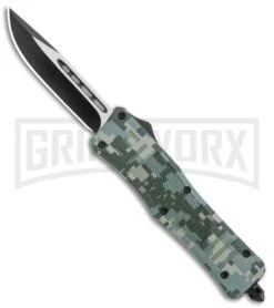 Atomic Defender Medium OTF Automatic Knife Digi Camo - Drop Point Two Tone