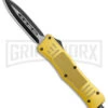 Medium Atomic Defender Gold Automatic Dagger Knife - Two-Tone Plain 1 Medium Atomic Defender Gold Automatic Dagger Knife - Two-Tone Plain -Grindworx Atomic Defender Medium OTF Auto Gold TT Dagger BHQ 141072 jr large