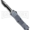 Atomic Defender Medium Auto OTF Tanto Knife Gray 2.5" 2-Tone Serr