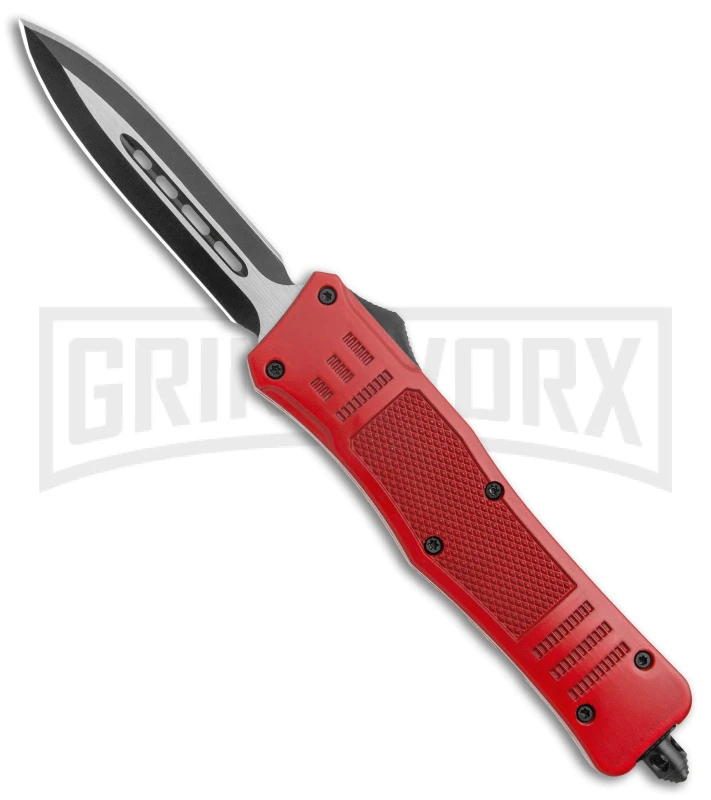 Atomic Defender Medium OTF Automatic Knife Red - Two Tone Dagger 3 Atomic Defender Medium OTF Automatic Knife Red - Two Tone Dagger