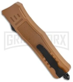 Atomic Defender Medium OTF Automatic Knife Sand Brown - Recurve Two Tone 9 Atomic Defender Medium OTF Automatic Knife Sand Brown - Recurve Two Tone -Grindworx Atomic Defender Medium OTF Auto Sand Brown Recurve TT GX 37475 jr side large
