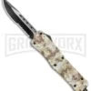 Atomic Defender Med OTF Auto Tan Camo Knife (3.25" Two-Tone Serr) -Grindworx Atomic Defender Medium OTF Auto Tan Camo TT DP Serr GX 37527 jr large