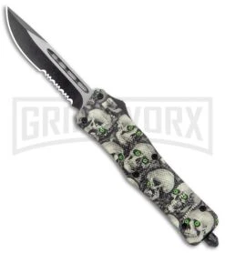 Atomic Defender Medium OTF Skull Drop Point Knife - (3.25" Satin)