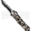 Atomic Defender Medium OTF Skull Tanto Knife - (3.25" Satin)