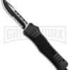 Atomic Defender Medium OTF Automatic Knife Black - Serr Two Tone Drop Point -Grindworx Atomic Defender Medium OTF Auto black Serr TT DP GX 37218 jr large