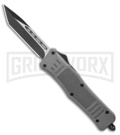 Atomic Defender Medium OTF Automatic Knife Black - Two Tone Tanto