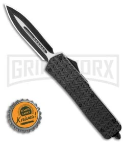 Atomic Defender Medium OTF Automatic Knife Triangle Black - Two Tone Dagger -Grindworx Atomic Defender Medium OTF Automatic Knife Dark Red Two Tone Dagger GX 36510 LS Bottlecap large