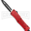 Atomic Defender Mini Red OTF Automatic Dagger Knife - Two Tone Plain -Grindworx Atomic Defender Mini OTF Auto Red TT Dagger BHQ 141076 jr 2 large
