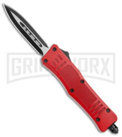 Atomic Defender Mini Red OTF Automatic Dagger Knife - Two Tone Plain