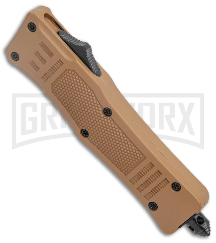 Atomic Defender Mini OTF Automatic Knife Sand Brown (2.625" Two-Tone) 4 Atomic Defender Mini OTF Automatic Knife Sand Brown (2.625" Two-Tone) - Image 2