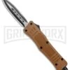 Atomic Defender Mini OTF Automatic Knife Sand Brown - Two Tone Spear Point -Grindworx Atomic Defender Mini OTF Auto Sand Brown TT Dagger GX 37552 jr large