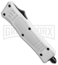 Atomic Defender Mini White OTF Automatic Dagger Knife - Two Tone Plain 7 Atomic Defender Mini White OTF Automatic Dagger Knife - Two Tone Plain -Grindworx Atomic Defender Mini OTF Auto White TT Dagger BHQ 141209 jr spine large