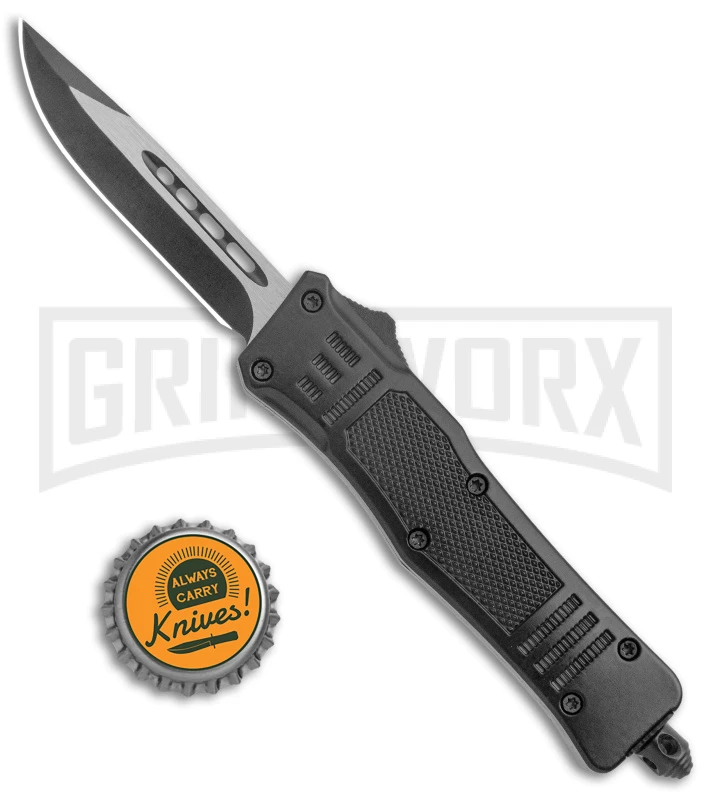 Atomic Defender Mini OTF Automatic Knife Black - Two Tone Drop Point 7 Atomic Defender Mini OTF Automatic Knife Black - Two Tone Drop Point - Image 5