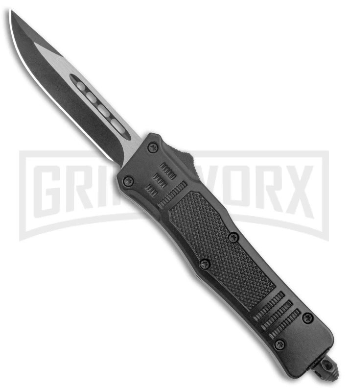 Atomic Defender Mini OTF Automatic Knife Black - Two Tone Drop Point 3 Atomic Defender Mini OTF Automatic Knife Black - Two Tone Drop Point