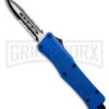 Atomic Defender Mini OTF Automatic Knife Black - Two Tone Serrated Dagger -Grindworx Atomic Defender Mini OTF Blue Automatic Dagger Knife Two Tone Serr GX 43094 hd large