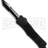Atomic Defender Mini OTF Automatic Knife Black - Serr Two Tone Tanto -Grindworx Atomic Defender Mini Tanto Black OTF Auto TT Serr GX 34177 jr large