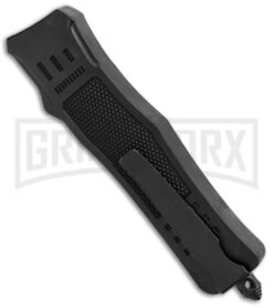 Atomic Defender Mini OTF Automatic Knife Black - Serr Two Tone Tanto -Grindworx Atomic Defender Mini Tanto Black OTF Auto TT Serr GX 34177 jr side large