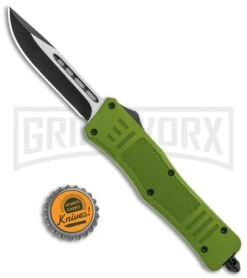 Atomic Defender Medium OTF Automatic Knife OD Green - Plain Two Tone Drop Point 11 Atomic Defender Medium OTF Automatic Knife OD Green - Plain Two Tone Drop Point -Grindworx Atomic Defender OD Green OTF Auto DP TT GX 36395 jr bottlecap 2 large