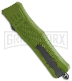 Atomic Defender Medium OTF Automatic Knife OD Green - Plain Two Tone Drop Point 9 Atomic Defender Medium OTF Automatic Knife OD Green - Plain Two Tone Drop Point -Grindworx Atomic Defender OD Green OTF Auto DP TT GX 36395 jr side 2 large
