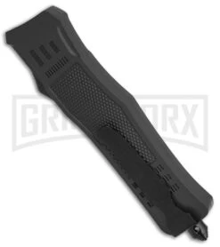 Atomic Defender Large OTF Automatic Knife Black Punisher - Two Tone Drop Point 9 Atomic Defender Large OTF Automatic Knife Black Punisher - Two Tone Drop Point -Grindworx Atomic Defender Punisher DP Black OTF Auto TT GX 35869 jr side large