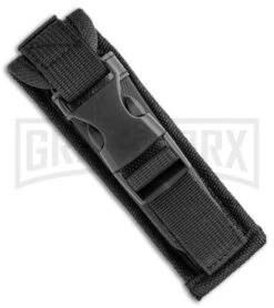 Atomic Defender Medium OTF Automatic Knife Black - Two Tone Recurve -Grindworx Atomic Defender Recurve Tanto Black OTF Auto TT GX 35883 jr sheath large