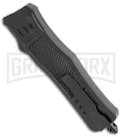 Atomic Defender Medium OTF Automatic Knife Black - Two Tone Recurve -Grindworx Atomic Defender Recurve Tanto Black OTF Auto TT GX 35883 jr side large