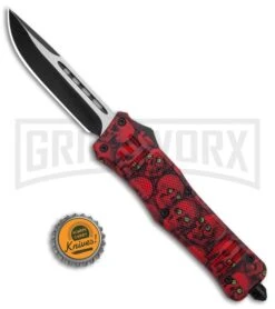 Atomic Defender Large OTF Automatic Knife Red Skull - Two Tone Drop Point 11 Atomic Defender Large OTF Automatic Knife Red Skull - Two Tone Drop Point -Grindworx Atomic Defender Red Skull DP OTF Auto TT GX 35867 jr bottlecap large